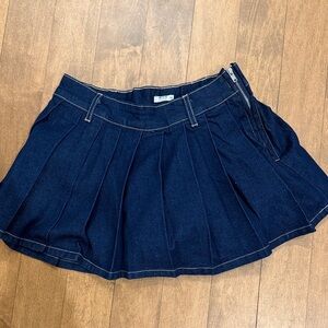 Ardene Dark Blue Pleated Mini Skirt